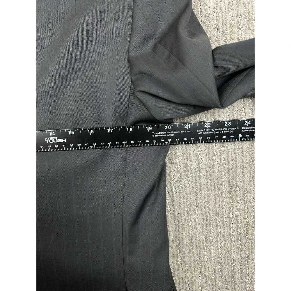 G. Manzoni Mens Gray Blazer Jacket Reda Super 110 2-Button striped Wool 40R